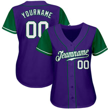 Laden Sie das Bild in den Galerie-Viewer, Custom Purple White-Kelly Green Authentic Two Tone Baseball Jersey
