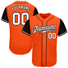 Laden Sie das Bild in den Galerie-Viewer, Custom Orange White-Black Authentic Two Tone Baseball Jersey

