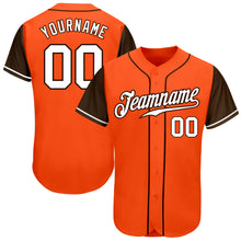 Laden Sie das Bild in den Galerie-Viewer, Custom Orange White-Brown Authentic Two Tone Baseball Jersey
