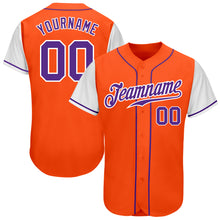 Laden Sie das Bild in den Galerie-Viewer, Custom Orange Purple-White Authentic Two Tone Baseball Jersey
