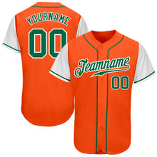 Load image into Gallery viewer, Custom Orange Kelly Green-White Authentic Two Tone Baseball Jersey
