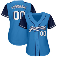 Load image into Gallery viewer, Custom Powder Blue White-Navy Authentic Two Tone Baseball Jersey
