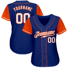 Laden Sie das Bild in den Galerie-Viewer, Custom Royal White-Orange Authentic Two Tone Baseball Jersey
