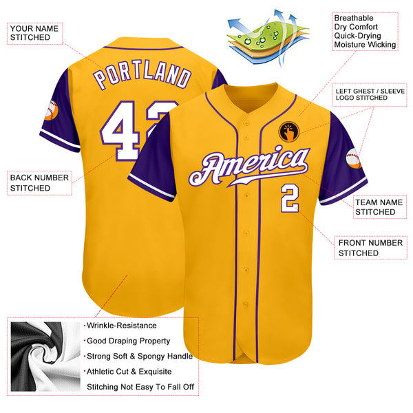 Cheap Custom Black Purple-Gold Authentic Sleeveless Baseball Jersey Free  Shipping – CustomJerseysPro