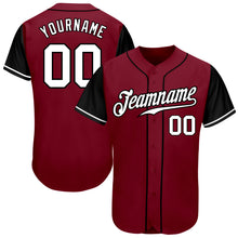Load image into Gallery viewer, Custom Crimson White-Black Authentic Two Tone Baseball Jersey
