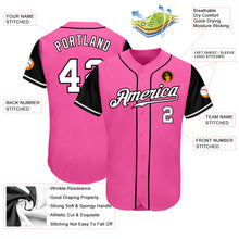 Laden Sie das Bild in den Galerie-Viewer, Custom Pink White-Black Authentic Two Tone Baseball Jersey
