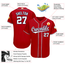 Load image into Gallery viewer, Custom Red White-Navy Baseball Jersey
