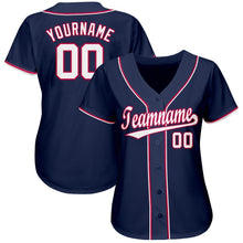 Load image into Gallery viewer, Custom Navy White-Red Baseball Jersey
