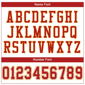 Custom White Scarlet-Gold Mesh Authentic Football Jersey