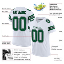 Load image into Gallery viewer, Custom White Gotham Green-Black Mesh Authentic Football Jersey
