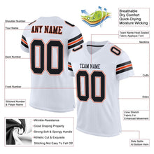 Laden Sie das Bild in den Galerie-Viewer, Custom White Black-Orange Mesh Authentic Football Jersey
