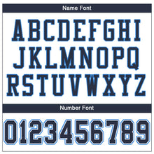 Load image into Gallery viewer, Custom White Navy-Powder Blue Mesh Authentic Football Jersey
