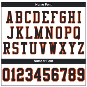 Custom White Black-Orange Mesh Authentic Football Jersey