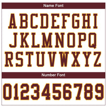 Load image into Gallery viewer, Custom White Burgundy-Gold Mesh Authentic Football Jersey
