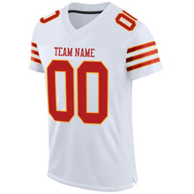 Load image into Gallery viewer, Custom White Scarlet-Gold Mesh Authentic Football Jersey
