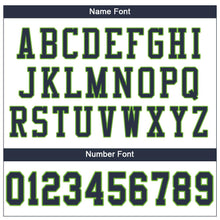 Load image into Gallery viewer, Custom White Navy-Neon Green Mesh Authentic Football Jersey
