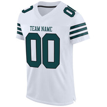 Load image into Gallery viewer, Custom White Midnight Green-Black Mesh Authentic Football Jersey
