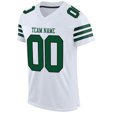 Load image into Gallery viewer, Custom White Gotham Green-Black Mesh Authentic Football Jersey
