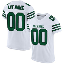 Load image into Gallery viewer, Custom White Gotham Green-Black Mesh Authentic Football Jersey
