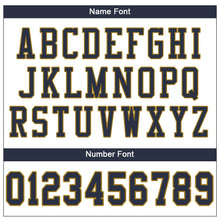 Load image into Gallery viewer, Custom White Navy-Old Gold Mesh Authentic Football Jersey
