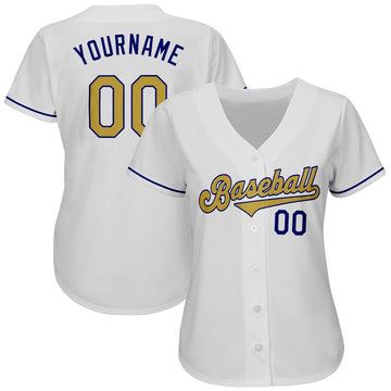 Custom White Old Gold-Royal Authentic Baseball Jersey