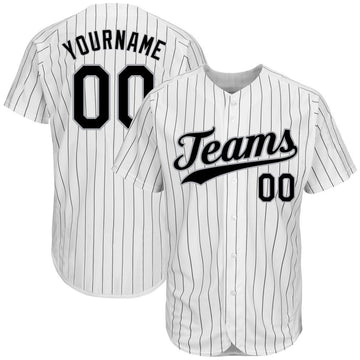 Custom Baseball Jersey Embroidered Your Names and Numbers –  Pinstripe(White/Black) - Blank Jerseys