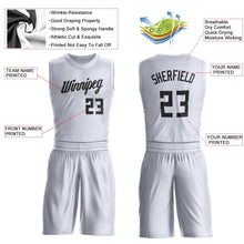 Load image into Gallery viewer, Custom White Black Round Neck Suit Basketball Jersey
