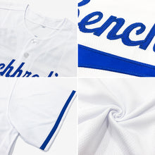 Load image into Gallery viewer, Custom White Navy Authentic Baseball Jersey
