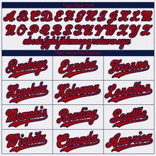 Load image into Gallery viewer, Custom White Red-Navy Authentic Baseball Jersey
