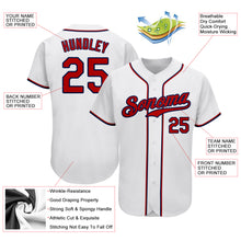 Laden Sie das Bild in den Galerie-Viewer, Custom White Red-Navy Authentic Baseball Jersey
