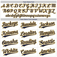 Load image into Gallery viewer, Custom White Navy Pinstripe Navy-Gold Authentic Baseball Jersey
