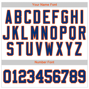 Custom White Royal Pinstripe Royal-Orange Authentic Baseball Jersey