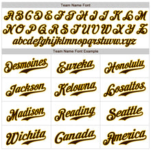 Laden Sie das Bild in den Galerie-Viewer, Custom White Brown Pinstripe Brown-Gold Authentic Baseball Jersey
