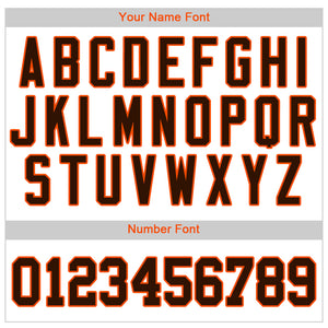 Custom White Brown Pinstripe Brown-Orange Authentic Baseball Jersey