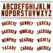 Laden Sie das Bild in den Galerie-Viewer, Custom White Brown Pinstripe Brown-Orange Authentic Baseball Jersey
