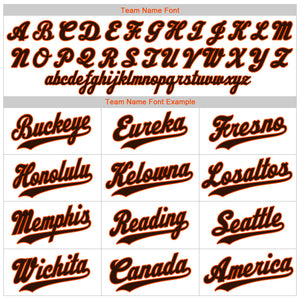 Custom White Brown Pinstripe Brown-Orange Authentic Baseball Jersey