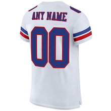 Load image into Gallery viewer, Custom White Royal-Red Mesh Authentic Football Jersey
