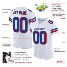 Load image into Gallery viewer, Custom White Royal-Red Mesh Authentic Football Jersey
