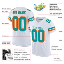 Load image into Gallery viewer, Custom White Aqua-Orange Mesh Authentic Football Jersey
