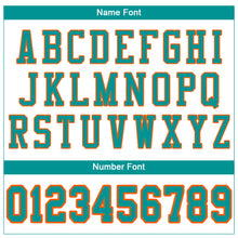 Load image into Gallery viewer, Custom White Aqua-Orange Mesh Authentic Football Jersey
