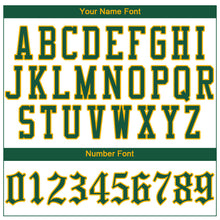 Load image into Gallery viewer, Custom White Kelly Green Pinstripe Kelly Green-Gold Authentic Baseball Jersey
