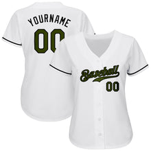 Load image into Gallery viewer, Custom White Olive-Black Authentic Memorial Day Baseball Jersey

