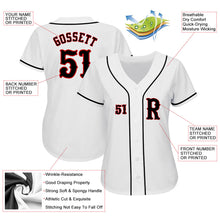 Laden Sie das Bild in den Galerie-Viewer, Custom White Black-Red Authentic Baseball Jersey
