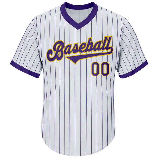 Sale Build Gold Baseball Authentic White Purple Strip Throwback