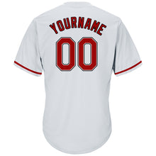 Load image into Gallery viewer, Custom White Red-Black Authentic Throwback Rib-Knit Baseball Jersey Shirt
