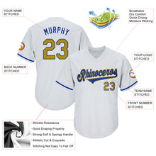 Charger l&#39;image dans la galerie, Custom White Old Gold-Royal Authentic Throwback Rib-Knit Baseball Jersey Shirt
