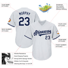 Charger l&#39;image dans la galerie, Custom White Navy Authentic Throwback Rib-Knit Baseball Jersey Shirt
