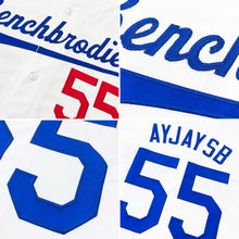 Load image into Gallery viewer, Custom White Royal-Red Authentic Baseball Jersey
