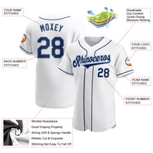 Load image into Gallery viewer, Custom White Navy-Powder Blue Authentic Baseball Jersey
