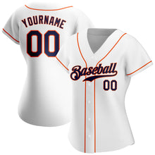 Load image into Gallery viewer, Custom White Navy-Orange Authentic Baseball Jersey
